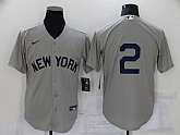 Yankees 2 Derek Jeter Gray Nike 2021 Field Of Dreams Cool Base Jersey,baseball caps,new era cap wholesale,wholesale hats